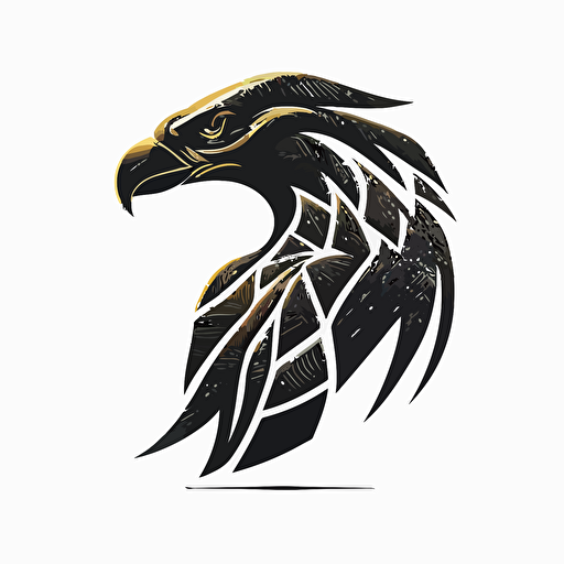 simple geometric mascot iconic logo of eagle with snake black vector, on white background