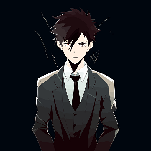 Anime Business man, vector Art, logo, minimalistic