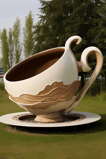 giant cup and saucer ::50, floating,vector image, pdff, svg, thick strokes ::1 infinite library, bookshelves ::2