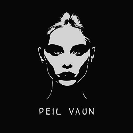 simple white logo vector of black meta make up on black background