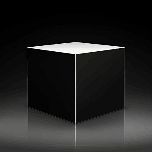simple vector white box, deep black background