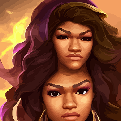 zendaya character game league legends background based game league legends detailed face old 3d graphics