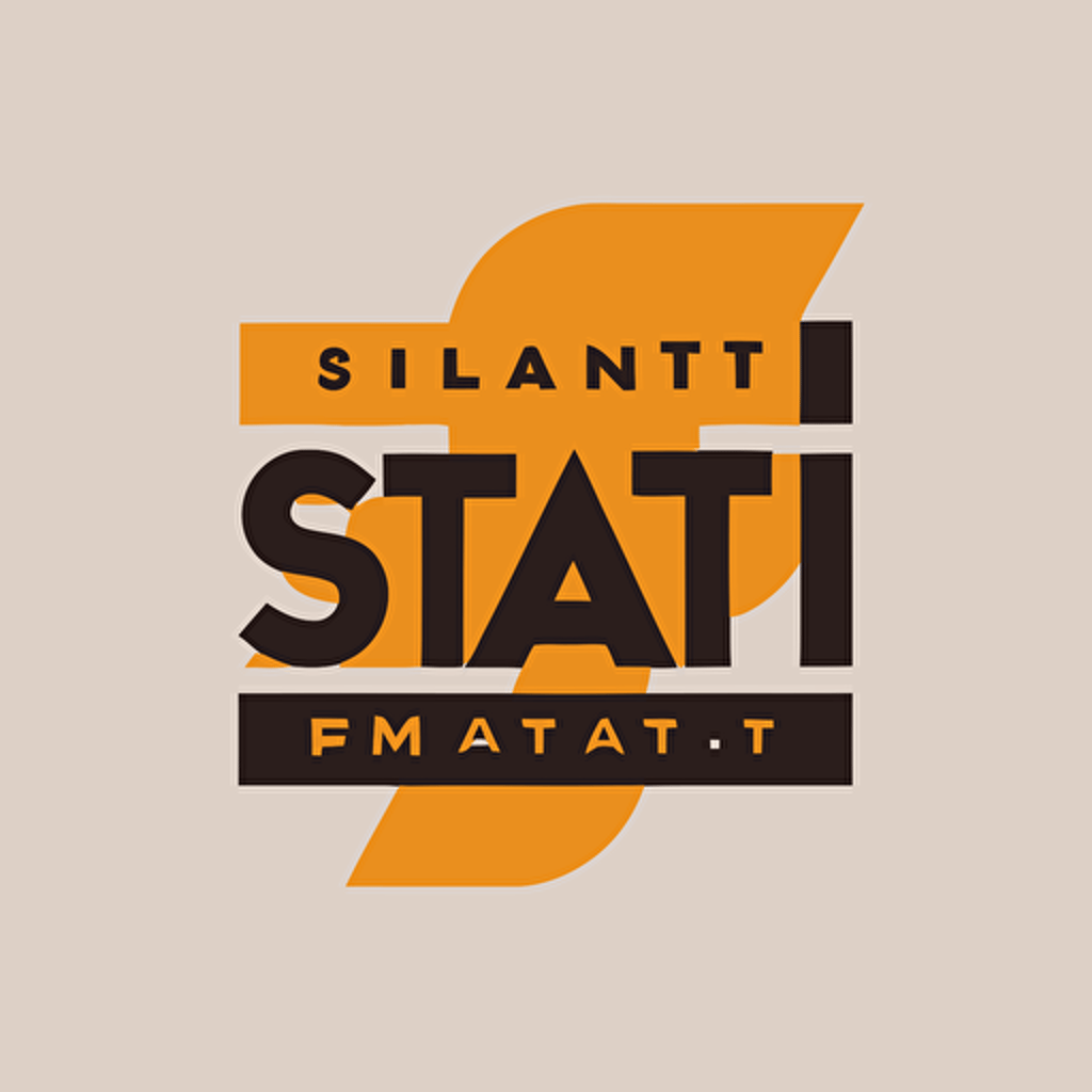 flat vector minimalist studio logo, big text