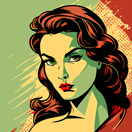 handsome girl, vector, comic, pop art