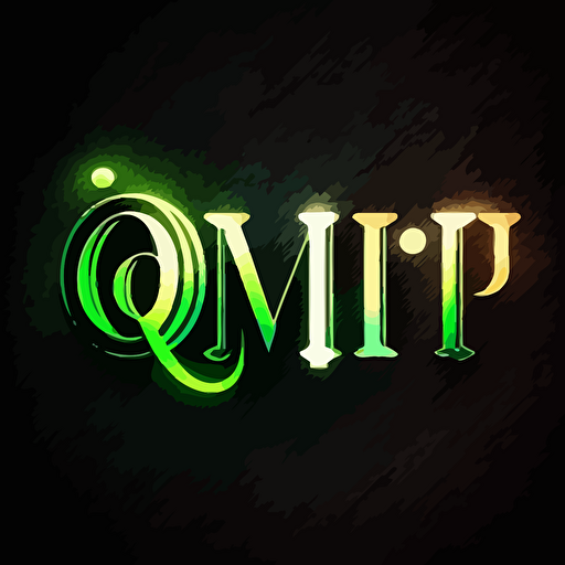 a lettermark of the letters QWIP, Logo, Limelight Font, Vector, Simple