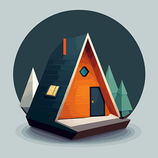 vector icon, no text, iconic shape of a tiny home