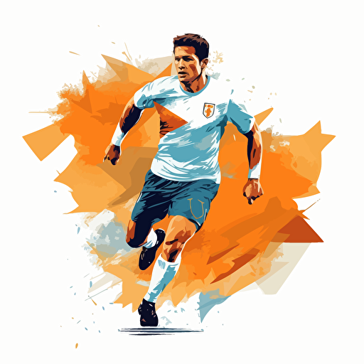 Male soccer player in vector style