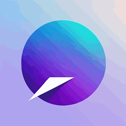 flat vector logo of circle with an arrow on it, blue purple gradient, simple minimal, by Ivan Chermayeff