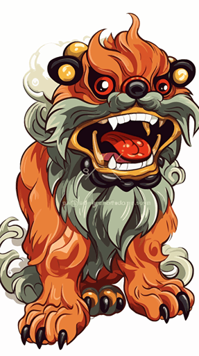 vector of a shisa guardian lion-dog