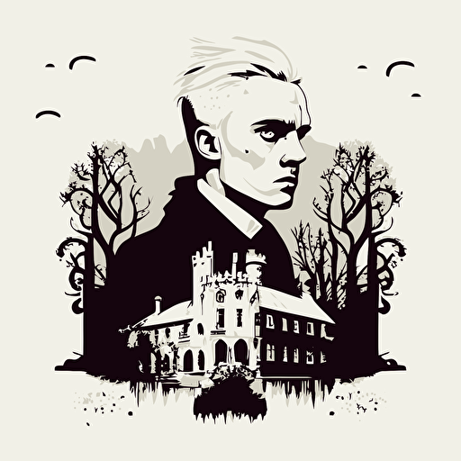 vector image with white background of malfoy manor