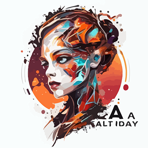 vector based art logo of an artificial intelligence artist