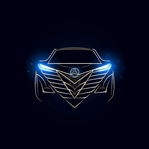 Logo design of luxury sedan symbol. the name of “Linh Vy”. Modern iconic logo write vector blue background.