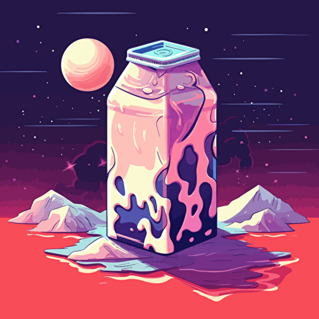 a carton of milk laying on the ground vector lofi