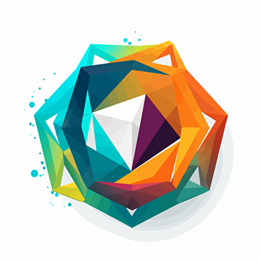 company vector logo for an advertisement online platform made of of polygons, monocrhomatic