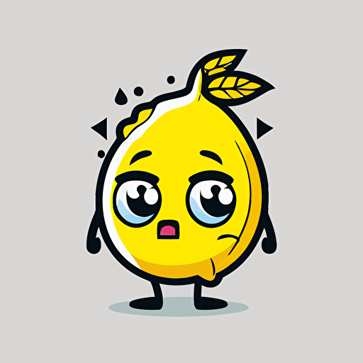 a mascot logo of a lemon, simple, vector