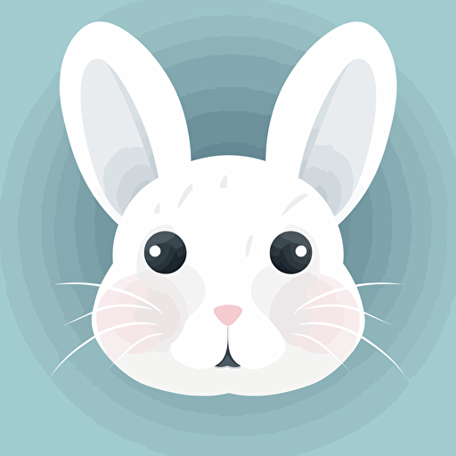 rabbit head, cute, adorable, vectorart, vector, front, white
