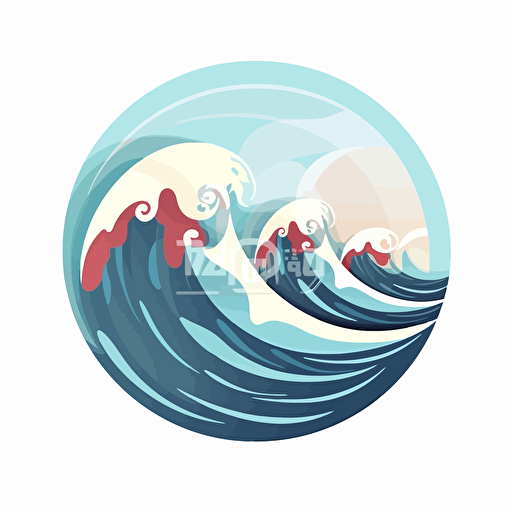 lighteningwave sticker, in the style of global imagery, no lettering, no image noise, white background, flat vector illustration,