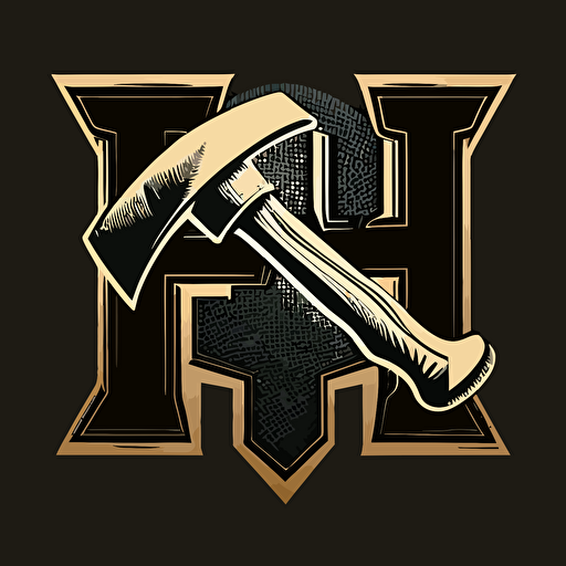 a simple vector logo of an "H" with a hammer