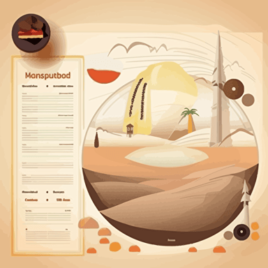 dessert menu with vector diagram of desert