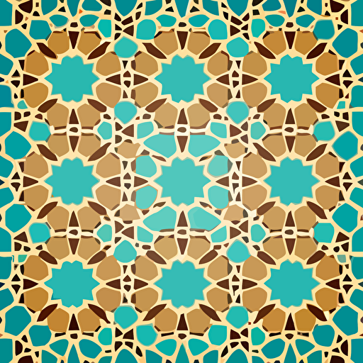 Arabic Islamic mosaic pattern simple pattern symmetrical, vector style