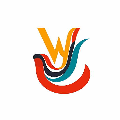 mix of letter "W" and "R" and "D" logo, minimalistic, vector, white background