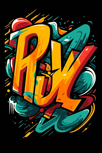 letters HRV, stiker, pop art ilustration vector graffiti style, three colors,