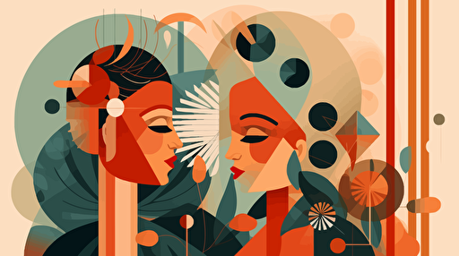 Abstract contemporary vector flat print