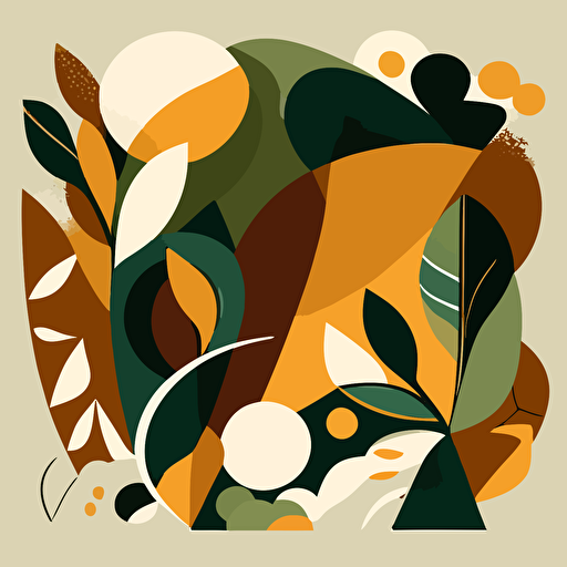 vector art, earth tones, Matisse style shapes
