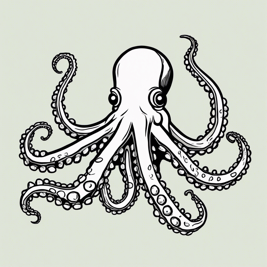 an octopus, illustration in the style of Matt Blease, illustration, flat, simple, vector