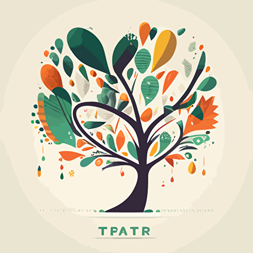 flat modern vector illustration for the word TREE