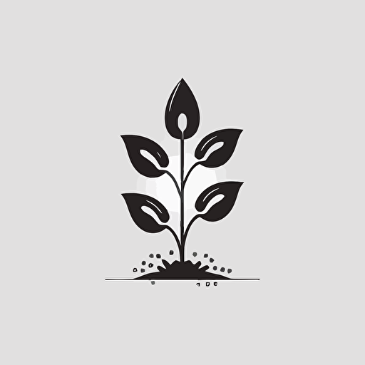 simple flat vector seed sprouting icon, minimal design, simple shapes