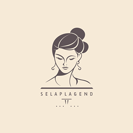 2d Vector logo, cleaning lady services, simple tones and details