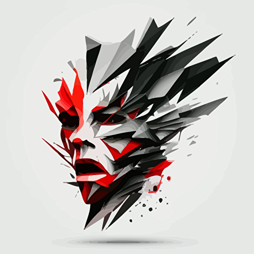 Anger represented by an abstract shape, Clip art, vector, detailed, white background