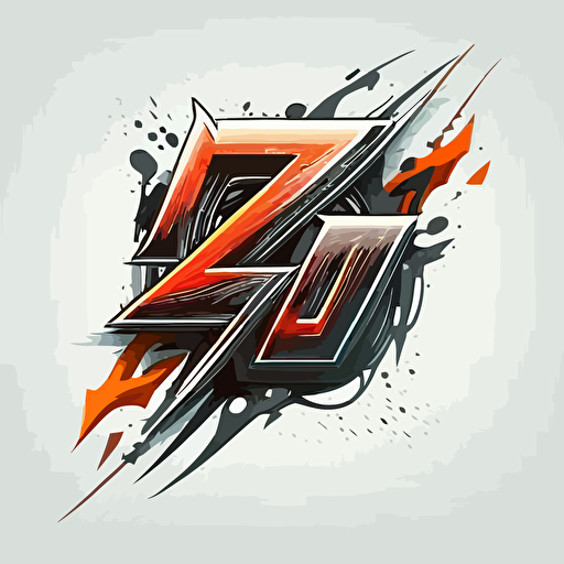 LETTER Z AND H LOGO VECTOR GRAFFITE STYLE