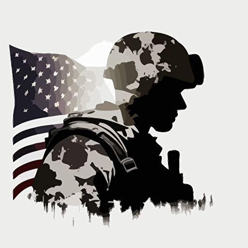 Symbol vector US solider, vector, illustration, poster, no text, no letter, us flag background — test — upbeta — s1666 — chao 3