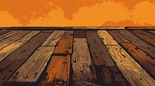 illustration, vector, old decrepit floorboards, orange in color, 2d animation