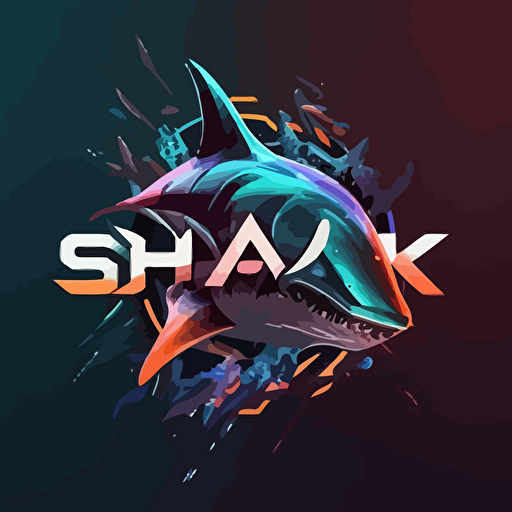combination of shark a futuristic and tough logo,vector