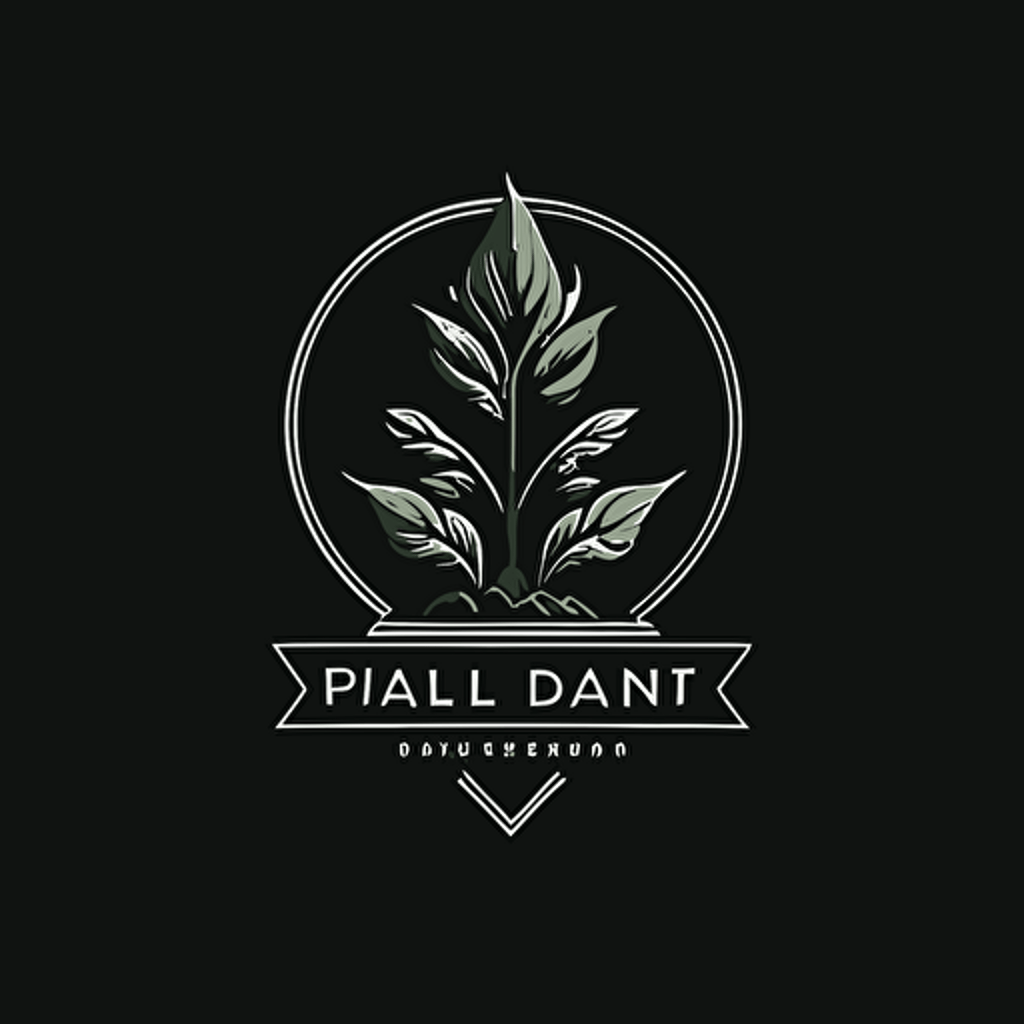 clean, minimalist, emblem for a plant business, vector logo