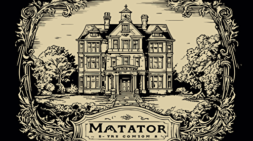 logo for manor estate, vector, antique