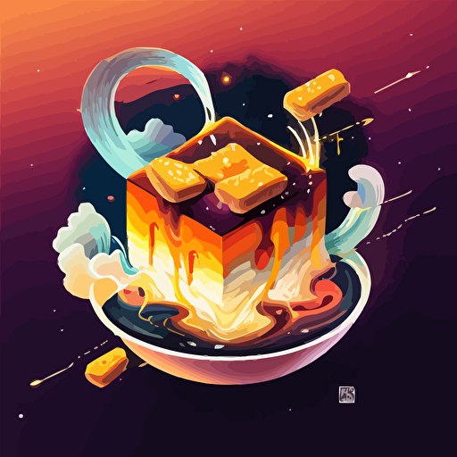 colorful vector art, galaxy, stinky tofu