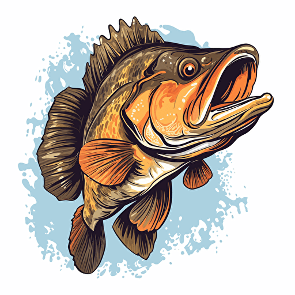 colorful vector drawing smallmouth bass