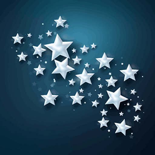 vector illustration of a white shiny stars with dark blue background