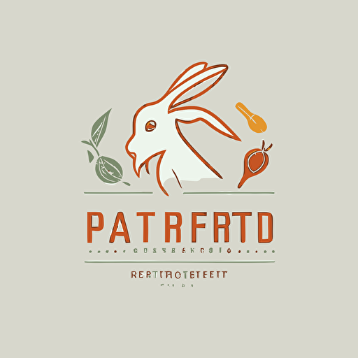 rabbit logo, flat style, 2D, vector, minimal, modern, cute, chili pepper, clean, white background, simple style, restaurant, line