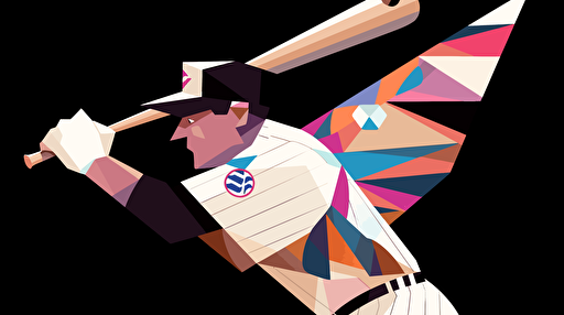 Subject: Babe Ruth Style: Charley Harper, vector art