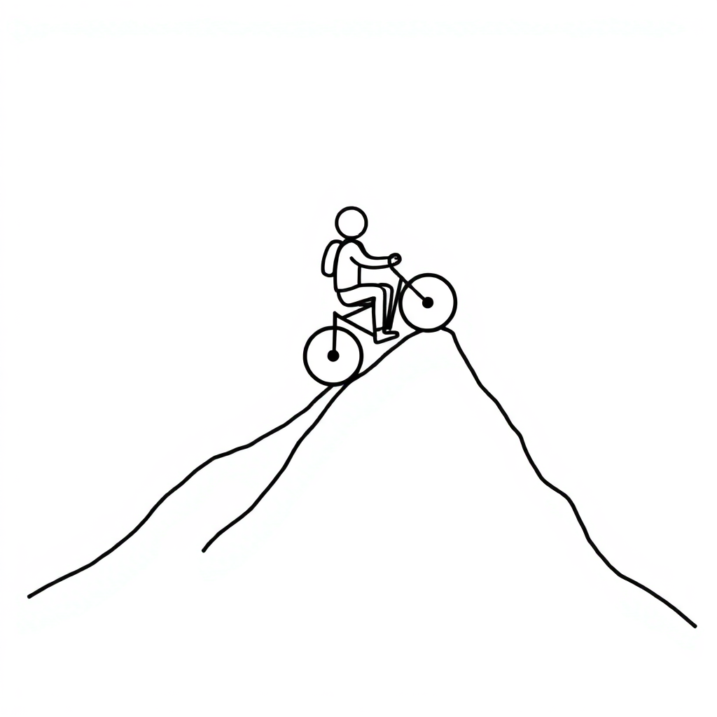 a person riding a mountain 