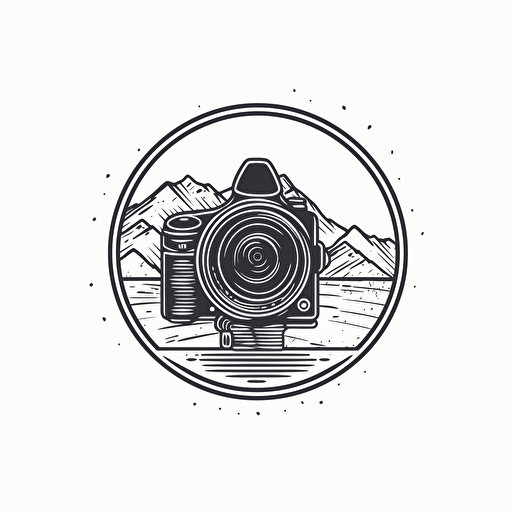 very simple line drawing logo video camcorder, vector
