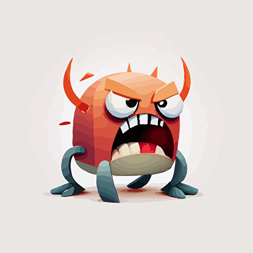 angry cartoon network crab vector style, white background