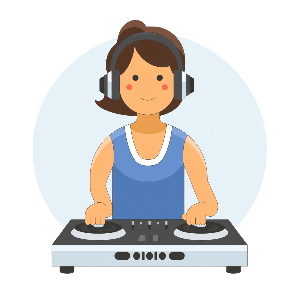 a woman dj playing music