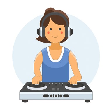 a woman dj playing music