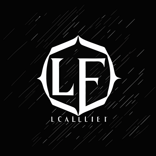 L G F Lettermark Logo, simple, black and white, vector emblem, basic, low detail, smooth